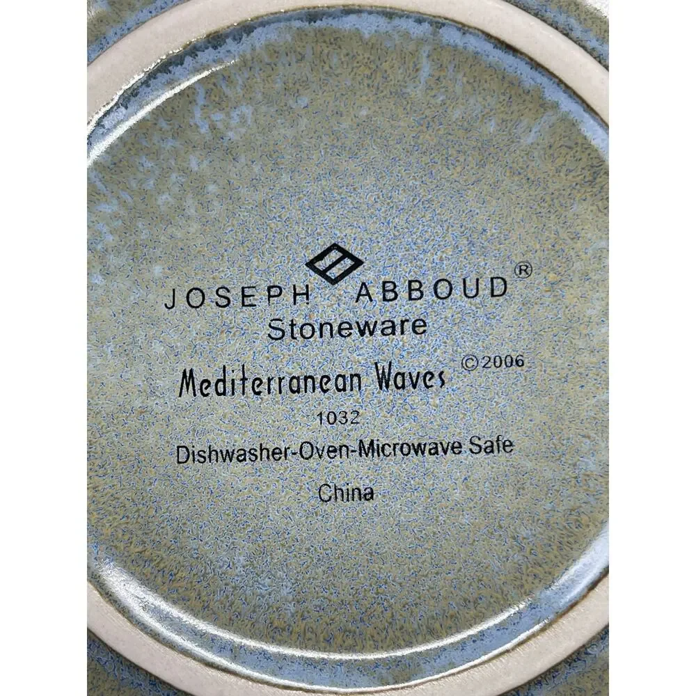 Joseph Abboud Mediterranean Waves 1032 Set of 3 Stoneware Salad Plates 8.25